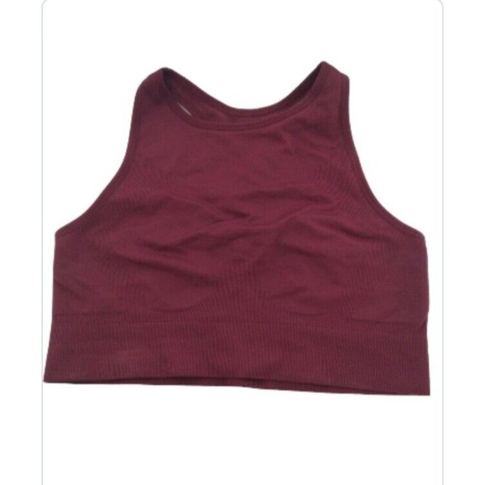 Knix Your High Neck Seamless Sports Bra Dark Cherry Size Large Pullover